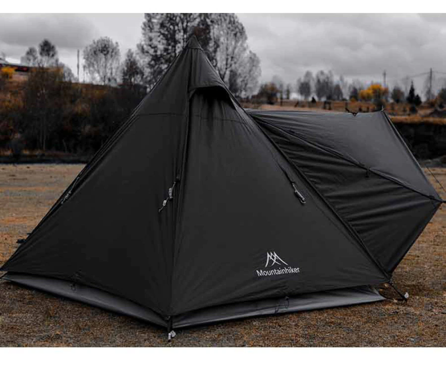 Cheap Goat Tents Luxury Waterproof Polyester Large Tents With Tarp Camping Spire Yurt High Quality Indian Pyramid Black Tent   